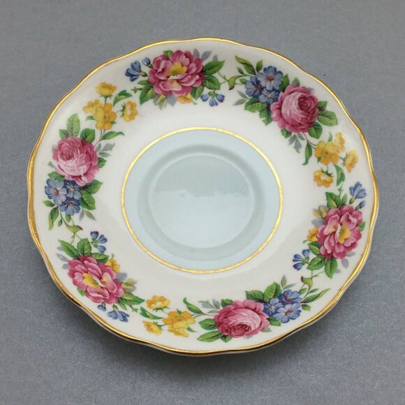 Vintage Colclough Teacup and Saucer Set Flowers Pale Blue - Picture 2 of 10